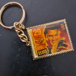 1993 Elvis Presley collector stamp key chain